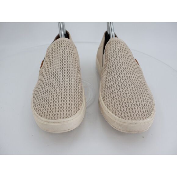OluKai Women's Pehuea Loafer Size 7.5 Slip On Shoe Beige Mesh Convertible Slide - Picture 3 of 12